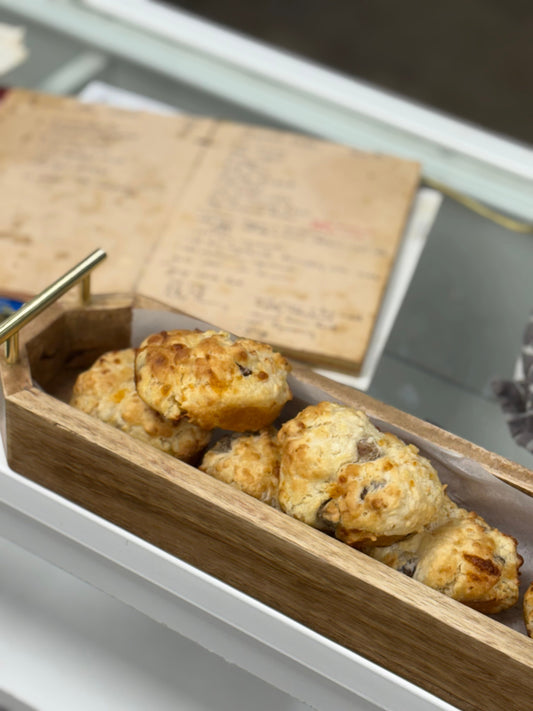 Mama’s Drop Biscuits with Cheese & Sausage