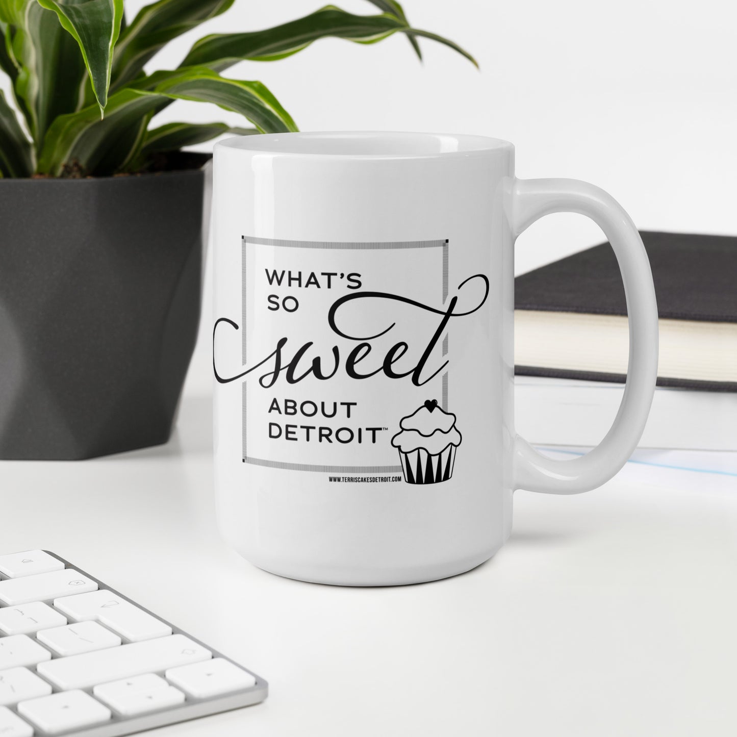 White glossy mug